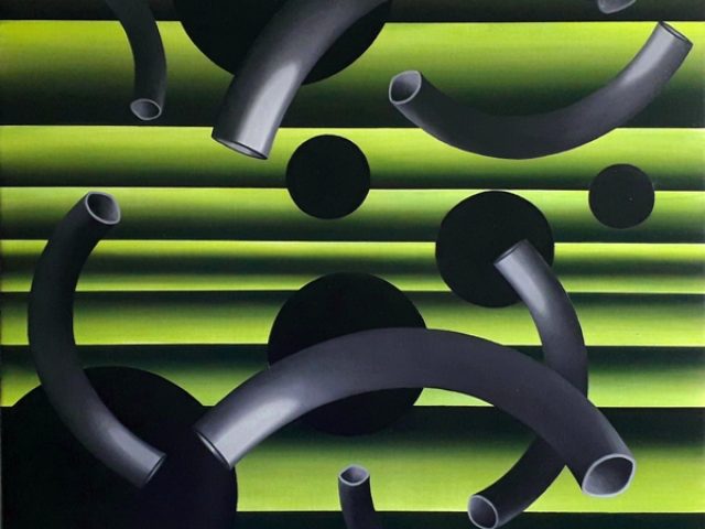 Nikola Pešić Stvaranje (zelena)_, ulje na platnu, 95x100 cm, 2018