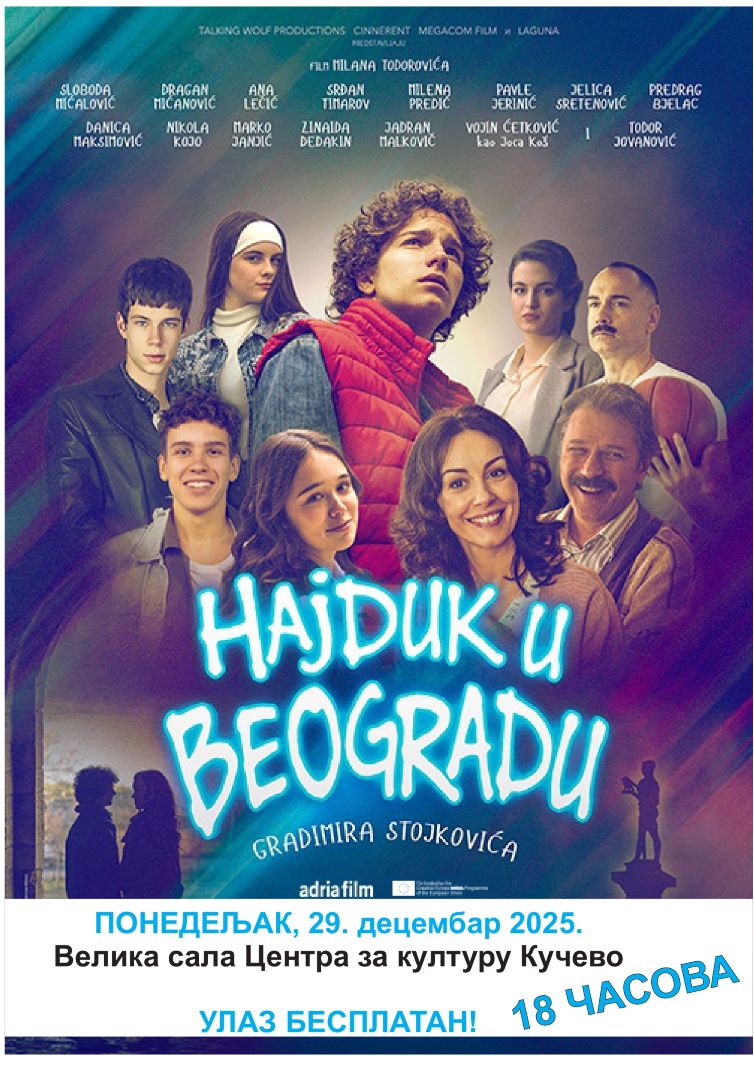 Read more about the article Биоскопска представа „Хајдук у Београду“ у понедељак, 29. децмбра у 18:00 – Велика сала Центра за културу „Драган Кецман“