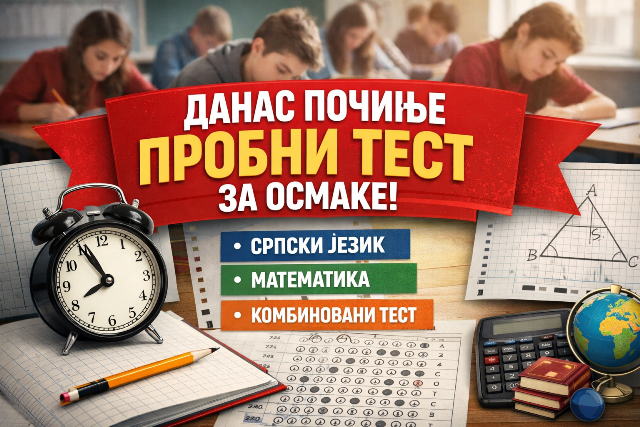 Read more about the article Провера знања пред малу матуру : Пробни завршни испит за ученике осмог разреда данас и сутра